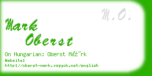 mark oberst business card